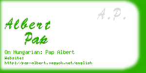 albert pap business card